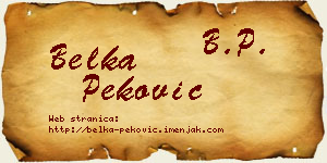 Belka Peković vizit kartica